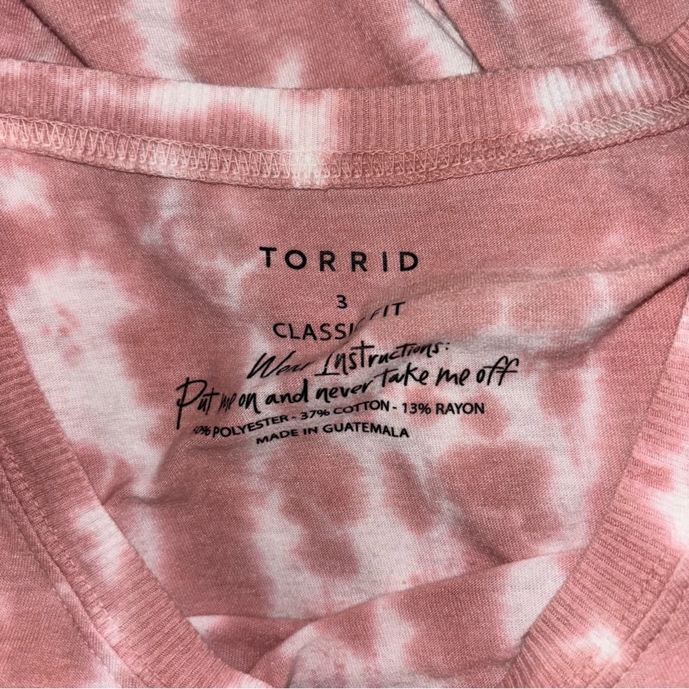 Torrid Pink Tie-Dye Short Sleeve Tee - Picture 2 of 3